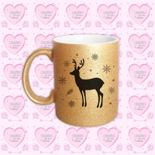 Tazas Glitter Cerámica 11 oz